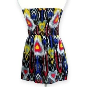 NO BOUNDARIES STRAPLESS MINI DRESS MULTICOLOR SZ.S EUC
